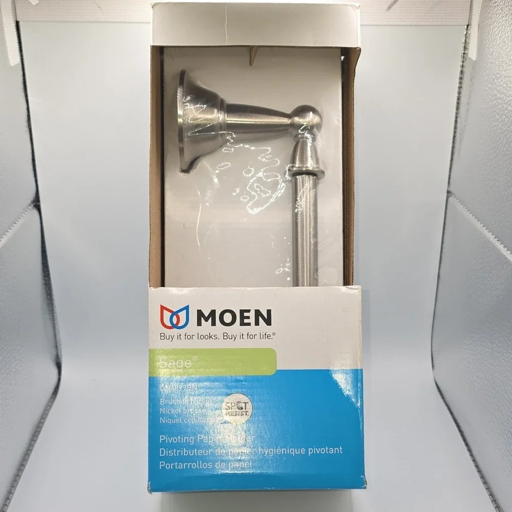 Moen DN6899BN Sage Pivoting Spot Resist Brushed Nickel Toilet Paper Holder